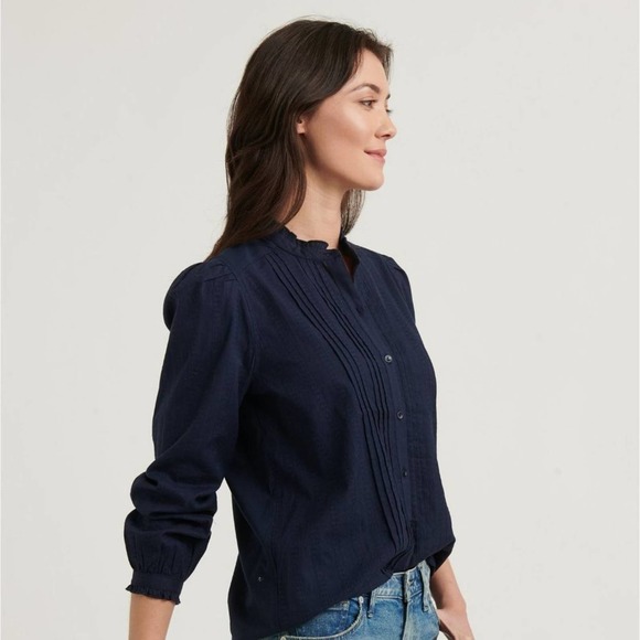 Lucky Brand Jeans Woman's Hi-Neck Long Sleeve Blouse Sz M - Picture 11 of 11